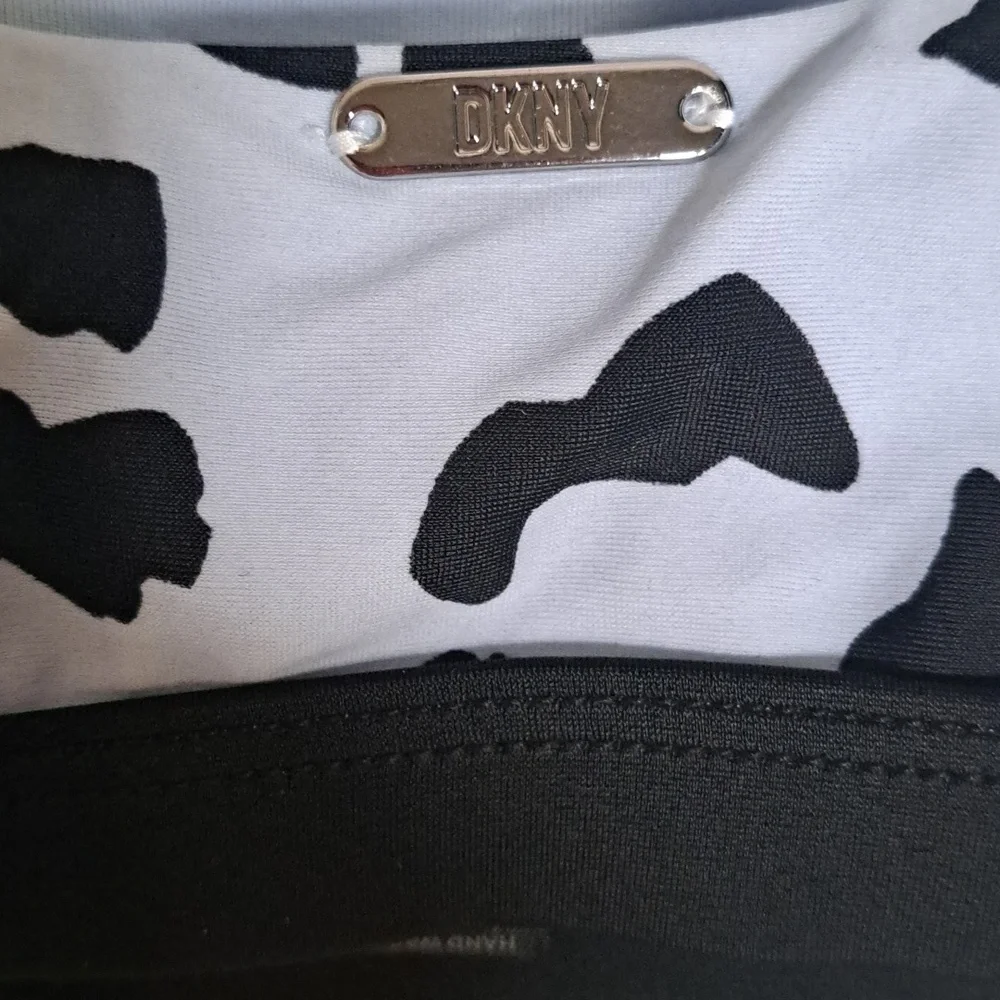DKNY Blue Leopard Print Bikini Swim Top